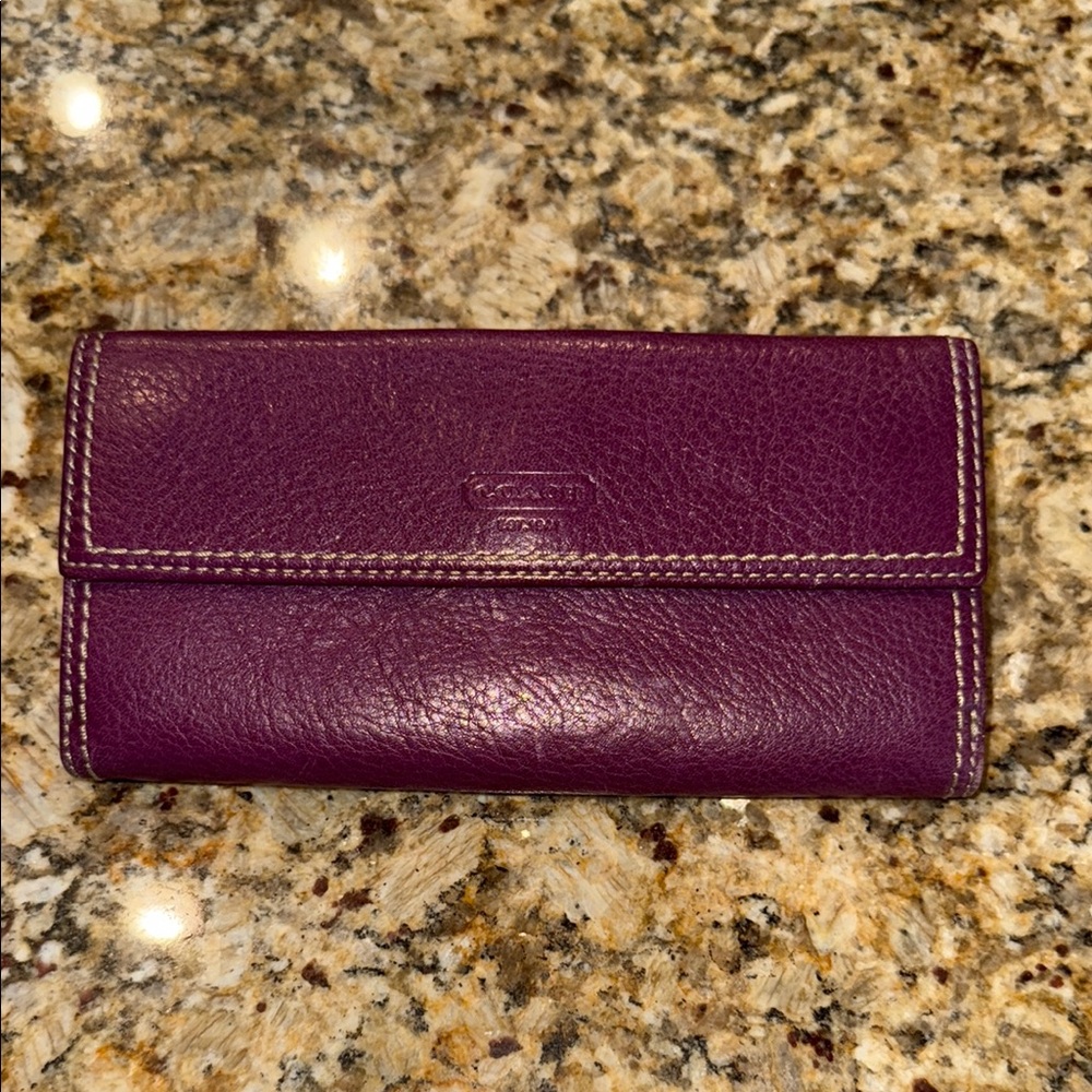 Coach Rich Purple Leather Clutch